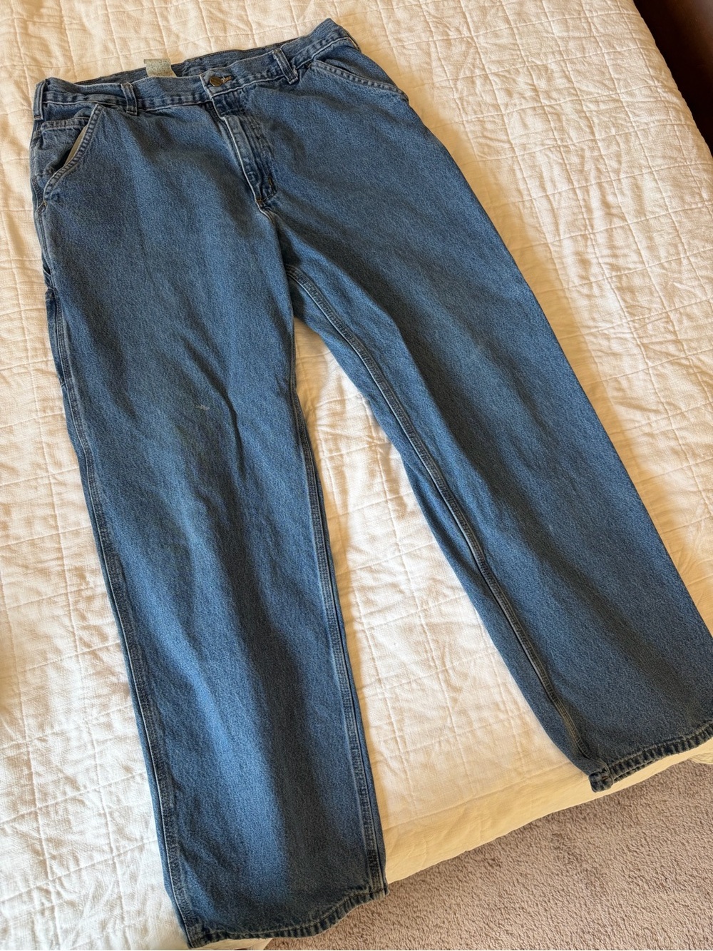 Classic Men’s Carhartt Blue Straight-Leg Jeans